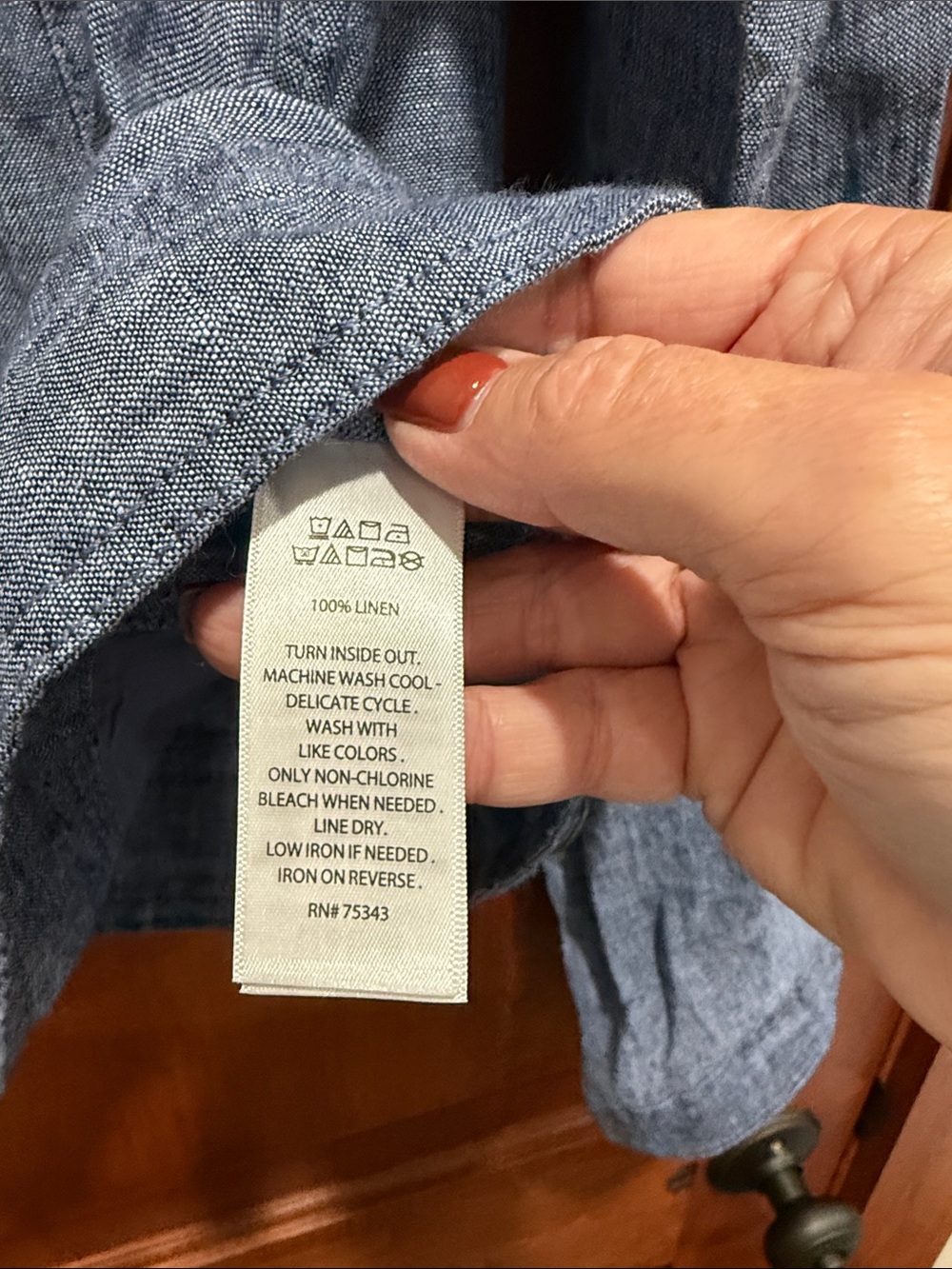 Martha Stewart Light Blue Chambray Button-Front linen Jacket - Picture 7 of 7